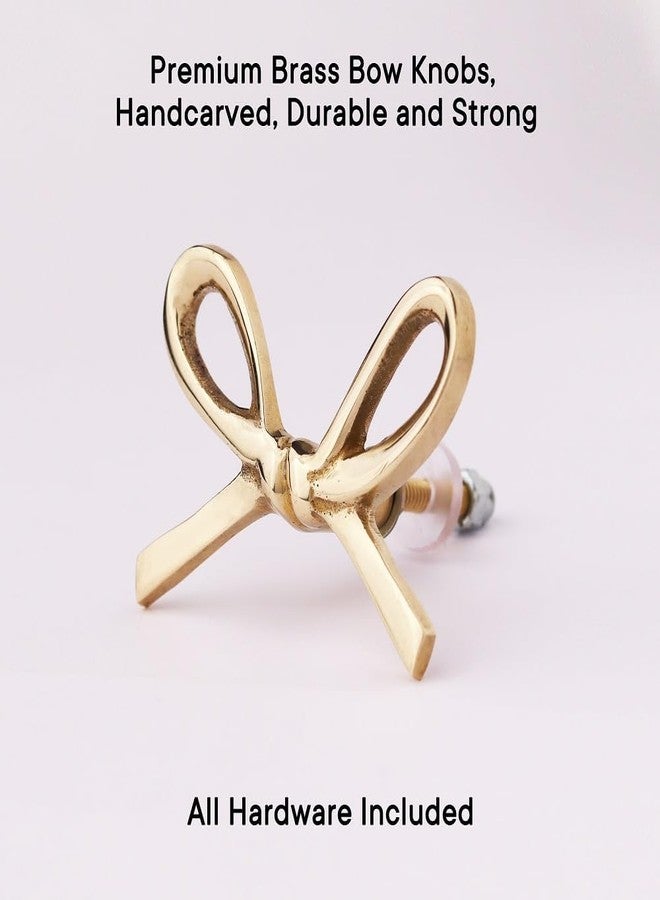 Indian-Shelf IndianShelf 1 Piece Gold Brass Fancy Cabinet Knobs for Door Drawer Dresser Wardrobe Furniture Kitchen Drawer Cupboard Bow Bedroom Pull Knob - Image 5